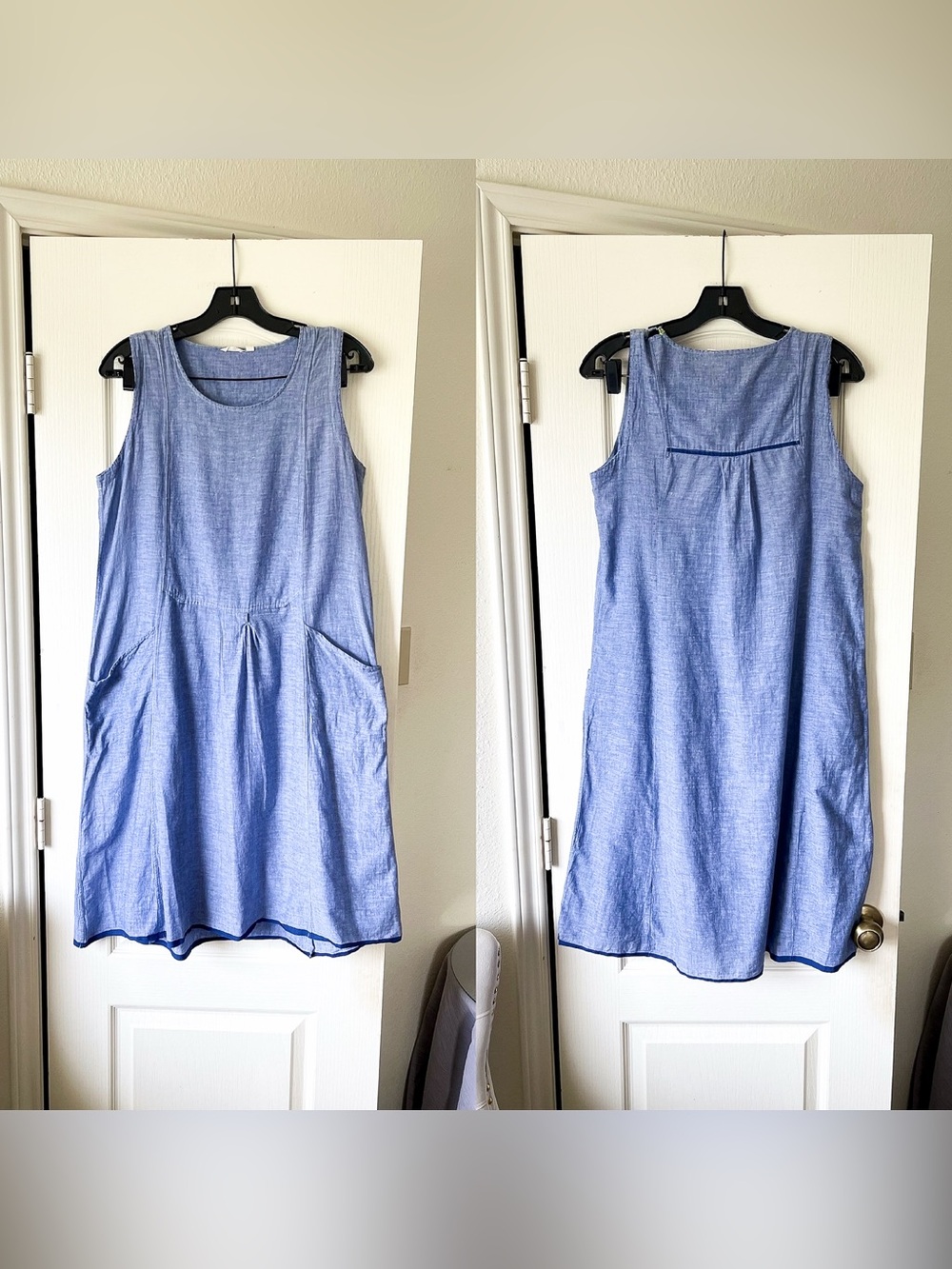 Injiri Core Khadi Tank Dress Handwoven Azure 36 GUC - Picture 1 of 7